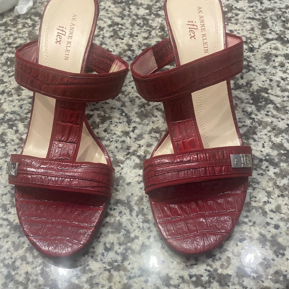 NWOT Anne Klein Red Leather Heels